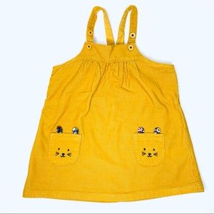 CARTERS Cottagecore corduroy Bunny pocket adjustable length jumper marigold 18m